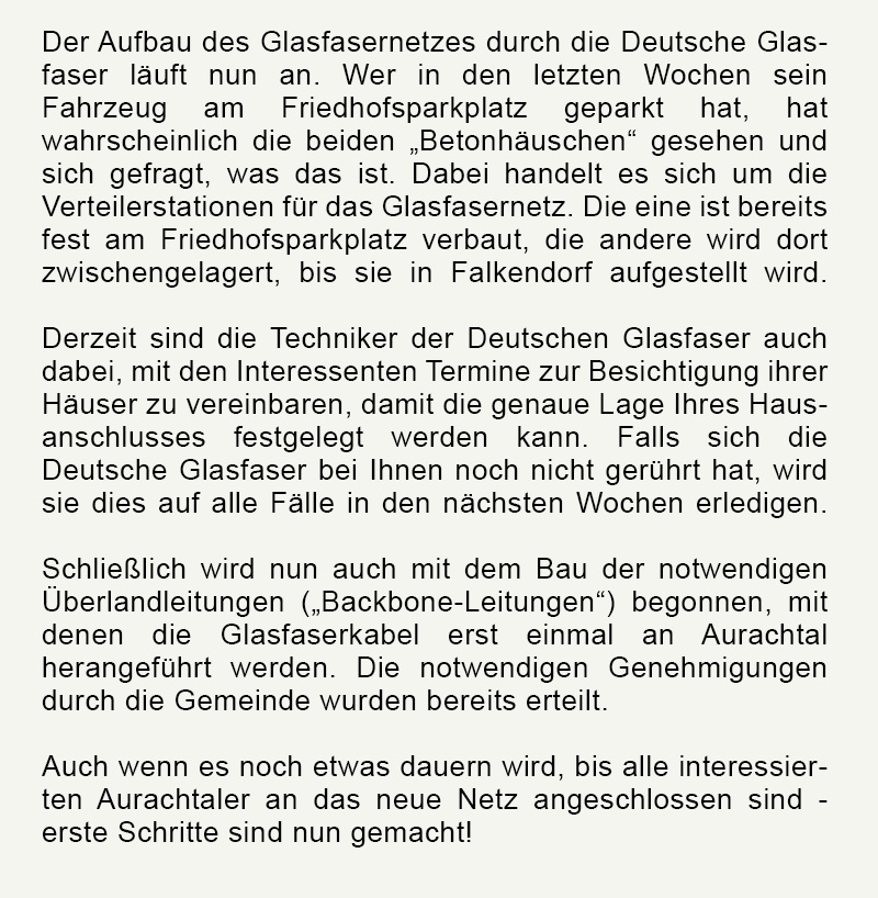 Glasfaserausbau