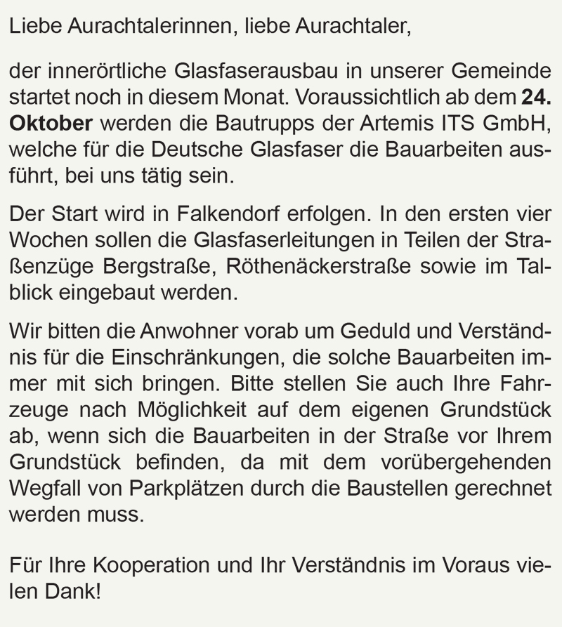 Glasfaserausbau