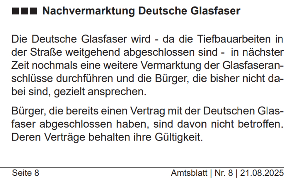 Glasfaserausbau